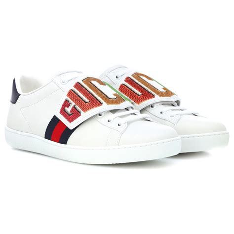 ace leather gucci sneakers|Gucci ace embellished leather sneakers.